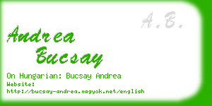 andrea bucsay business card